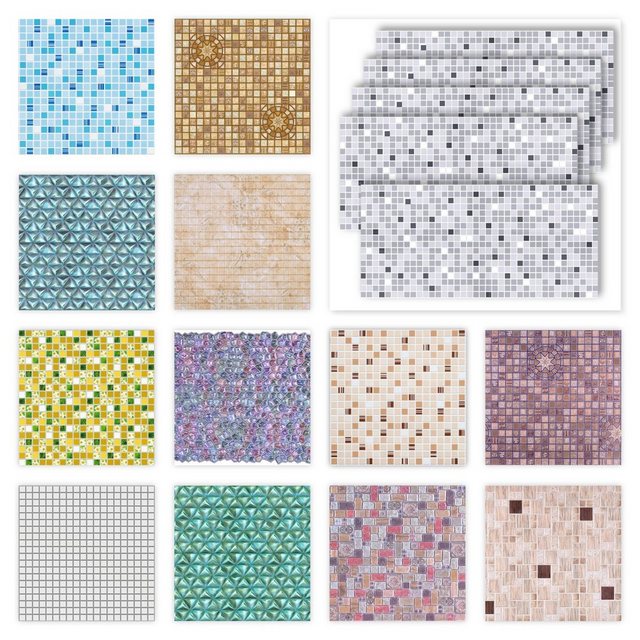 Bild von Regul Wanddekoobjekt 52139 (Dekorplatten aus PVC - Dekorative Wandpaneele mit 3D Look als Wandverkleidung - Mosaik Optik (20 Paneele) Feuchtraum Badezimmer Bad dekorativ)