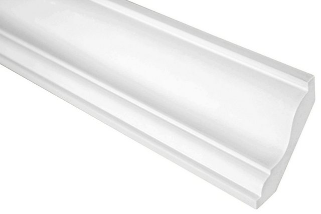 Bild von Hexim Stuckleiste P805, 10 Meter / 5 Leisten, Stuckleisten Decke modern, PU Hartschaum & Flexibel - 2m Deckenleisten glatt Abschlussleiste Stuckprofil Dekorleisten (10 Meter weiß)
