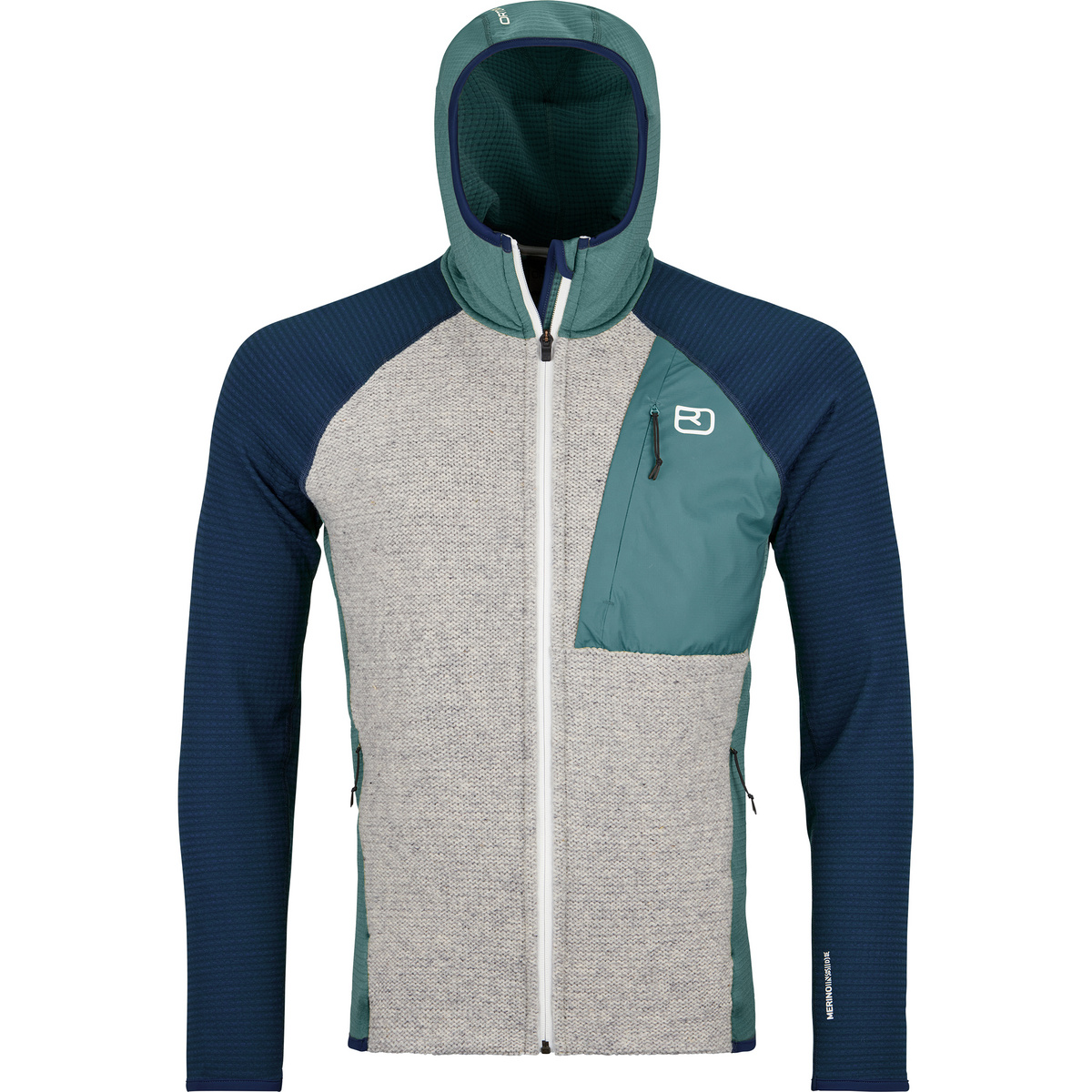 Bild von Ortovox - Fleece Grid Plus Classic Knit Hoody - Fleecejacke Gr XXL grau