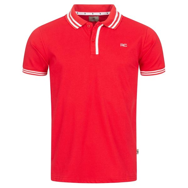 Bild von Rock Creek Herren Polo T-Shirts Basic Shirt Kurzarm Poloshirt Polohemd Slim Fit Sommer Shirts Männer T Shirt Top Polokragen H-283 Rot 3XL