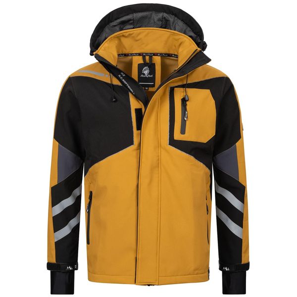 Bild von Rock Creek Herren Softshell Jacke Outdoor Jacke Windbreaker Übergangsjacke Anorak Kapuze Regenjacke Winterjacke Herrenjacke Jacket H-287 Maisgelb M