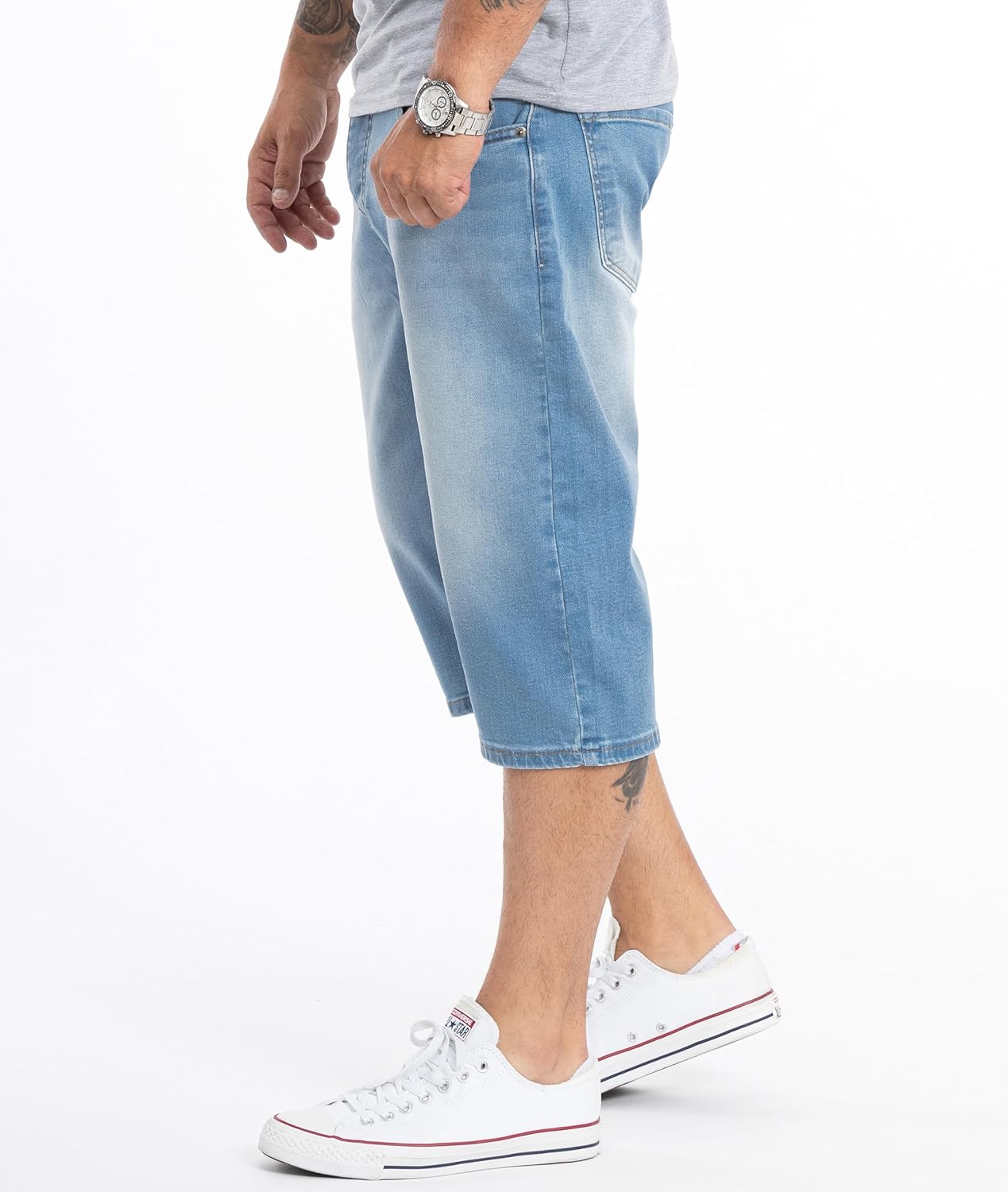 Bild von Rock Creek Herren Shorts Jeansshorts Denim Short Kurze Hose Herrenshorts Jeans Sommer Hose Lang Bermuda Hose RC-2359 Mittelblau W36
