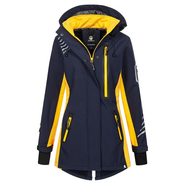 Bild von Rock Creek Damen Softshell Jacke Mantel Regenjacke Übergangsjacke Softshelljacke Damenjacke Regenmantel Outdoorjacke Kapuze D-491 Navy S