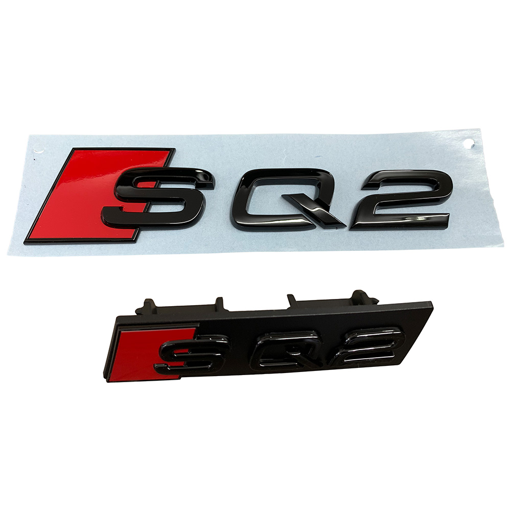 Bild von Original Audi Q2 SQ2 Black Edition Emblem Schriftzug Logo Emblem Schwarz glänzend Heck + Kühlergrill