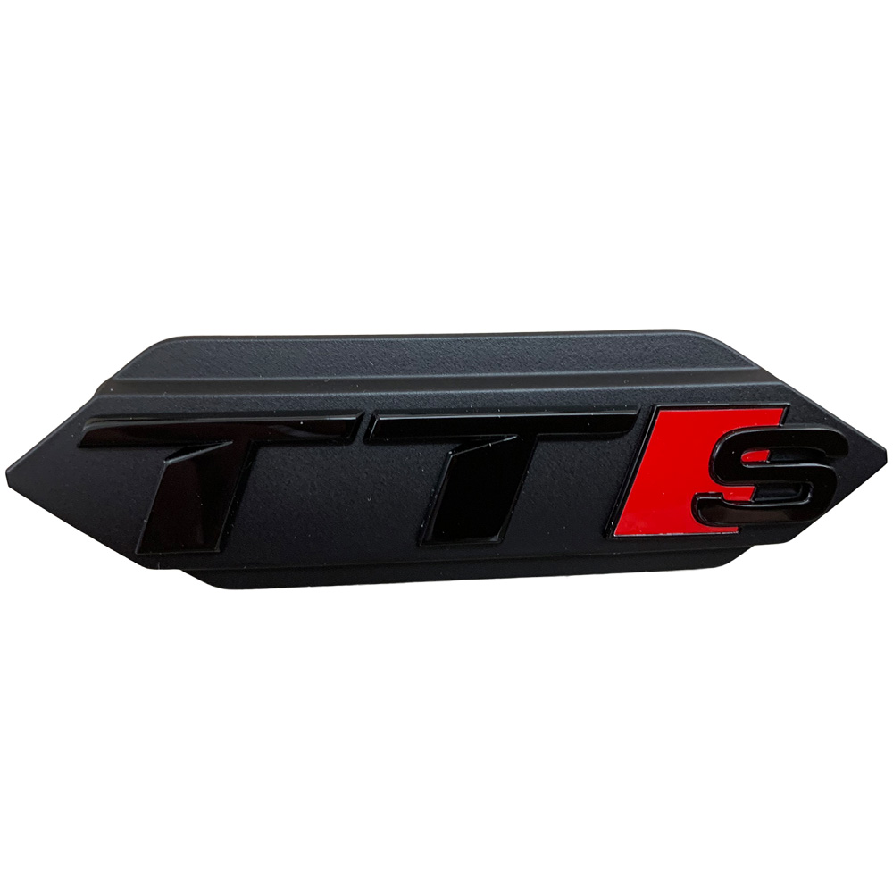 Bild von Original Audi TTS TT Black Edition Emblem Schriftzug Logo Emblem in Schwarz glänzend für Kühlergrill