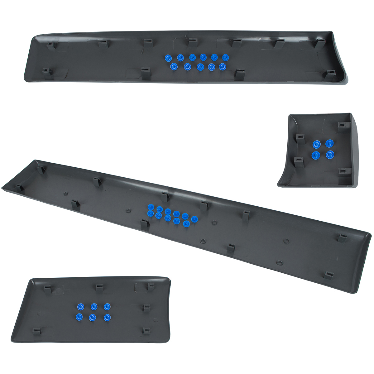 Bild von KOMPLETT SET RECHTS Seitenleisten Türleisten Leisten Zierleisten Seitenleiste + Clips 8200036086 8200036101 8200036075 8200036095 8200326368 für Renault Trafic II 2001-2013 / Opel Vivaro 2001-2013 / Nissan Primastar 2001-2013