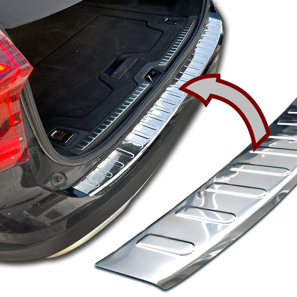 Bild von Edelstahl Ladekantenschutz Chrom Stoßstange Schutz Abdeckung mit Abkantung für Volvo V90 + V90 Cross Country ab 2016-