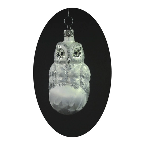 Bild von Nostalgie Christbaumschmuck Thüringen Christbaumschmuck Schneemann und Eule Set Eislack (4-tlg), MADE IN GERMANY