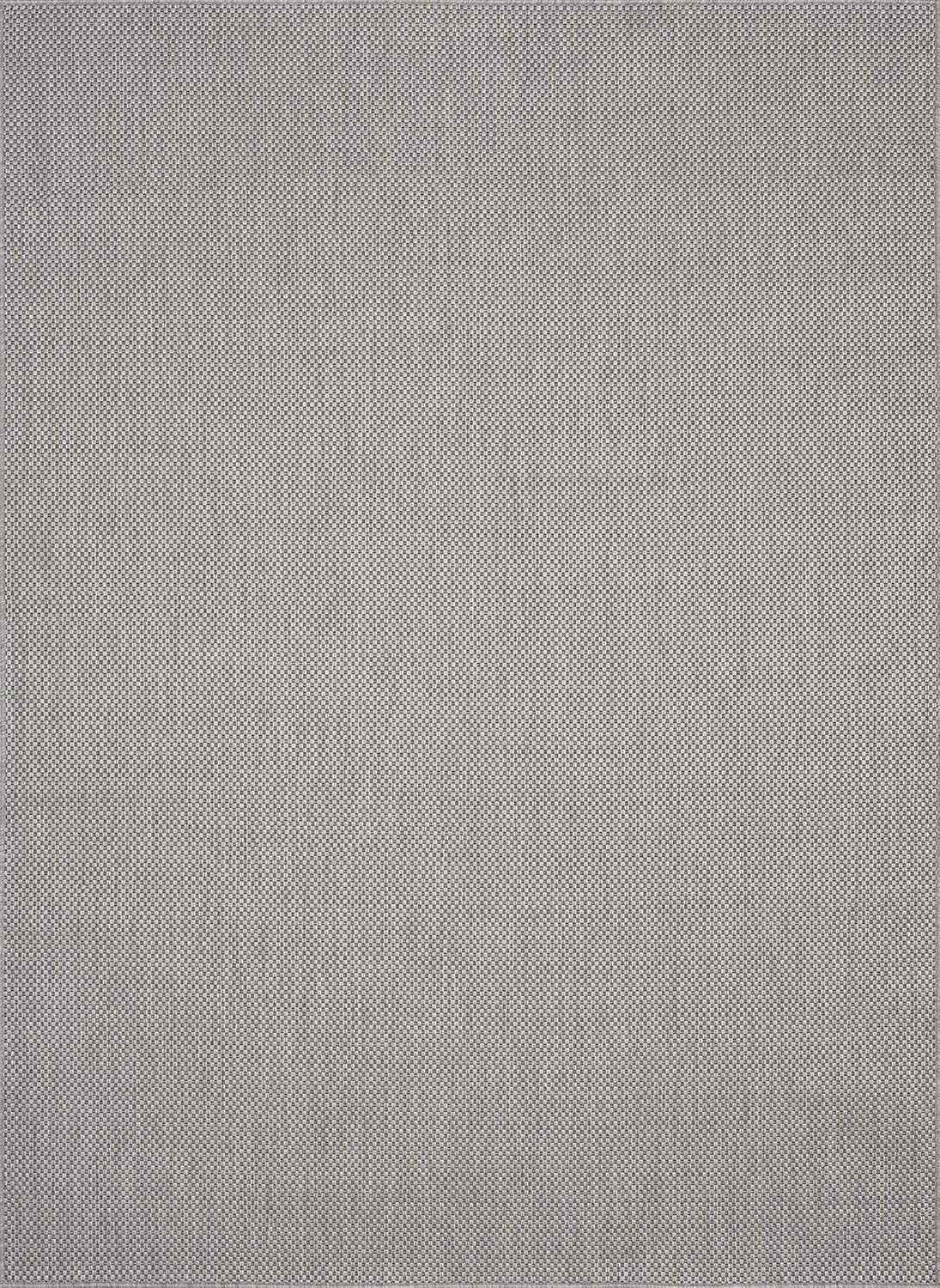 Bild von the carpet Mistra - robuster Teppich, modern, langlebig und pflegeleicht, In- und Outdoor, Wohnzimmer, ideal für Küche, Flur und Wintergarten, flachgewebt, Bordüre, Grau, 240 x 340 cm