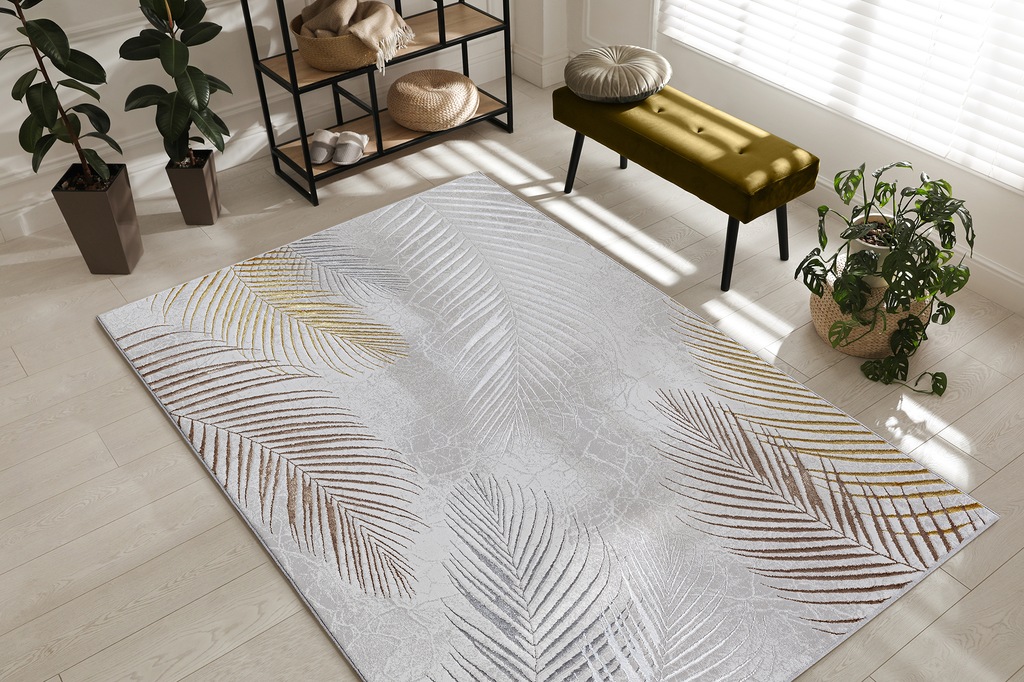 Bild von the carpet Teppich "Mila", rechteckig, 8 mm Höhe, moderner Wohnzimmer Teppich elegant glänzender Flor