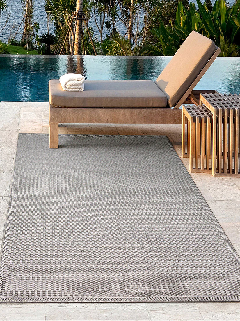 Bild von the carpet Toulouse - In- und Outdoor Teppich für Wohnzimmer und Küche - Pflegeleicht, Wasserabweisend, Robust und Strapazierfähig, Grau, 240 x 340 cm