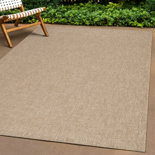 Bild von the carpet Teppich »Kansas«, rechteckig, 1 mm Höhe, moderner robuster In und Outdoor Teppich Jute Look