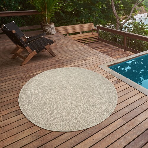 Bild von the carpet Teppich »Kansas«, rund, 1 mm Höhe, moderner robuster In und Outdoor Teppich Jute Look
