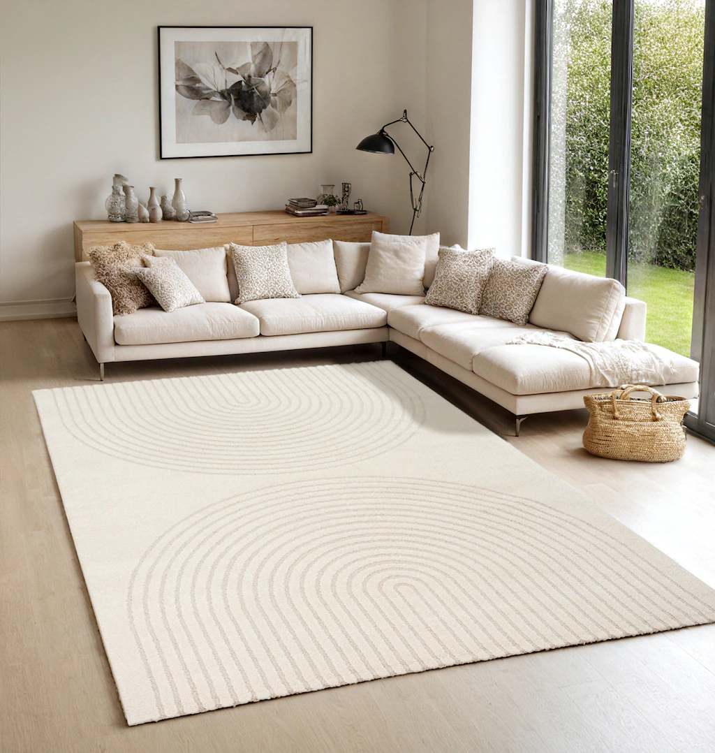 Bild von the carpet Teppich "Elisa", rechteckig, 12 mm Höhe, moderner Wohnzimmer Teppich weicher Flor