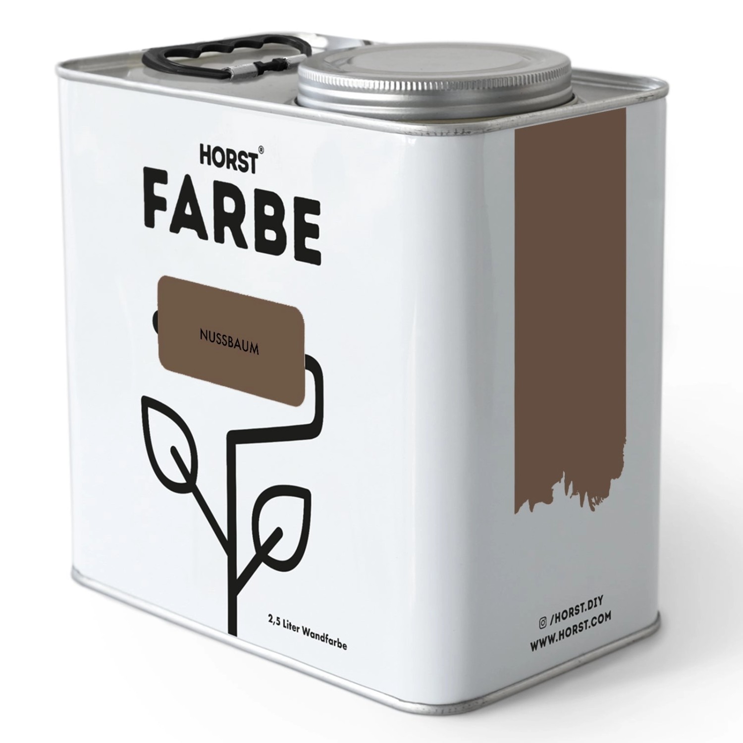 Bild von HORST Wandfarbe Nussbaum Matt Innen Braun 10l