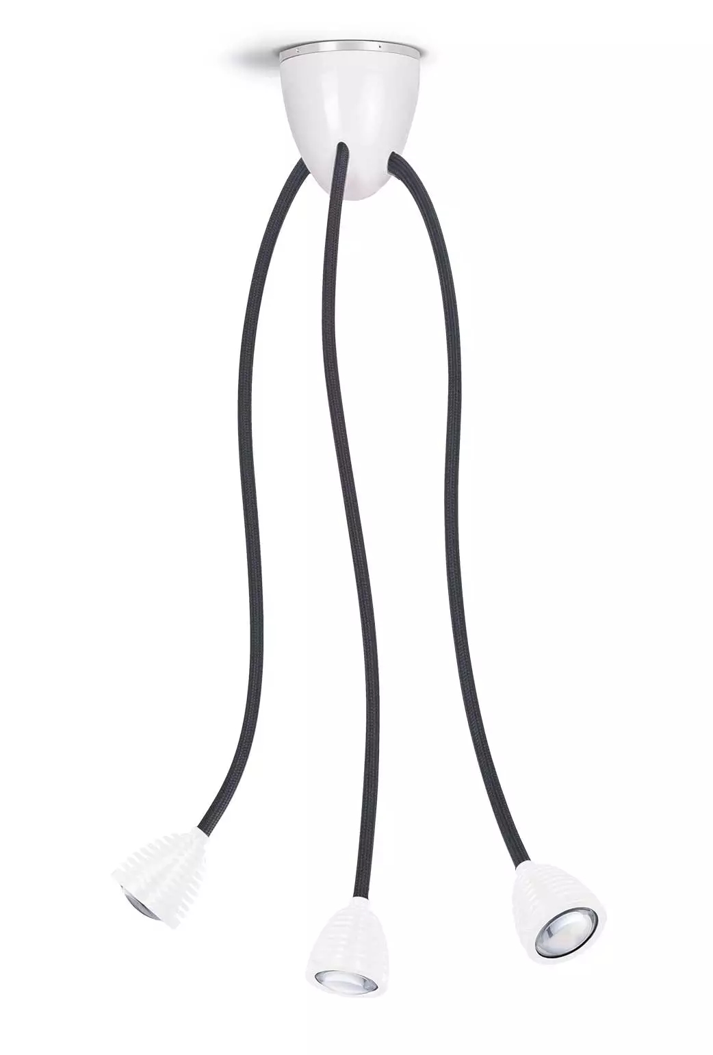 Bild von Less?n?more ATHENE LED-3-er Deckenleuchte, Flexwelle 65 cm Anthrazit, K?pfe Wei?, Dali A-3DL-D-KW-FTA
