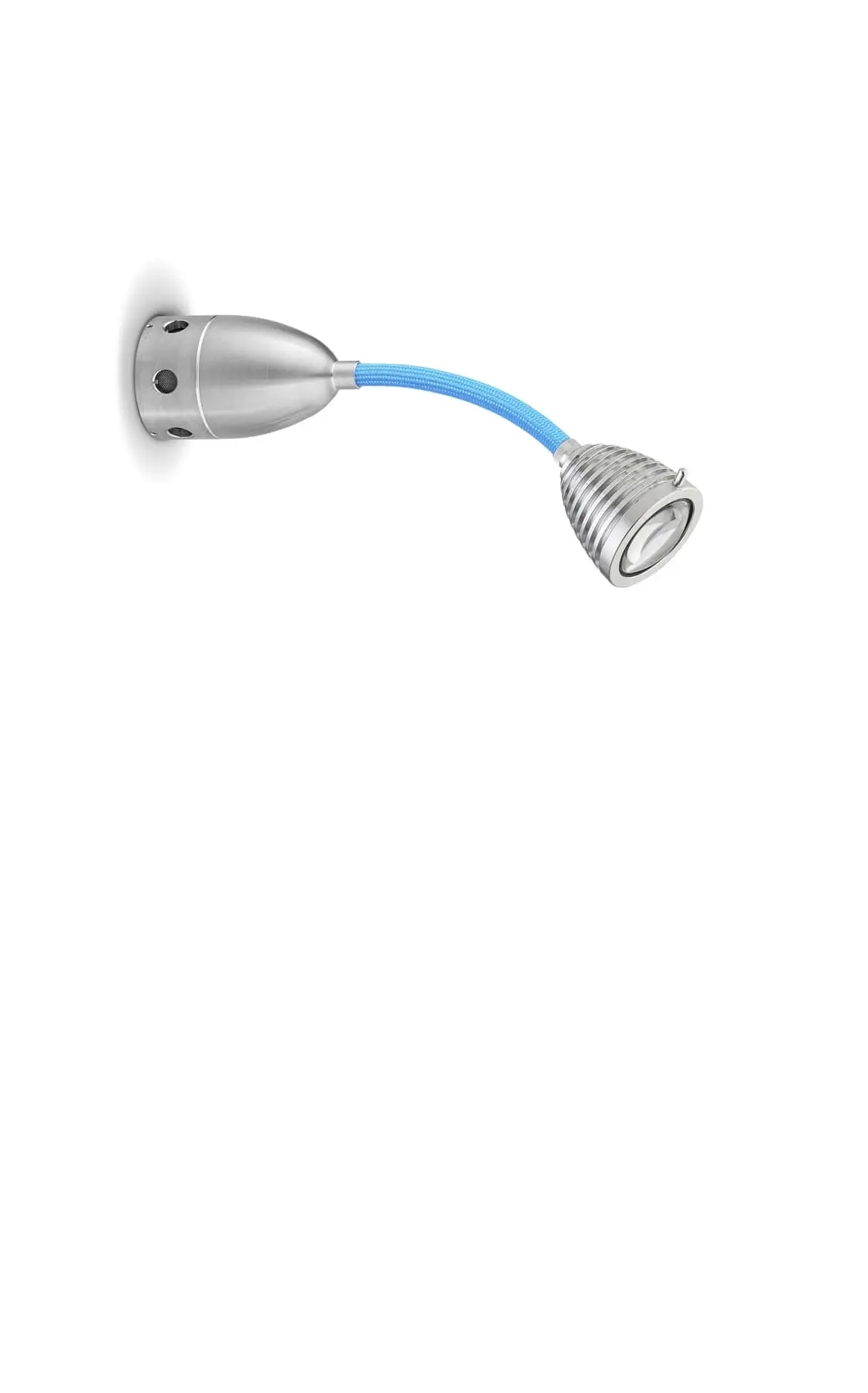 Bild von Less?n?more ATHENE LED-Wand-/Deckenleuchte, 15 cm Flexwelle Blau, Kopf Alu, phasendimmbar A-BDL1-P-KA-FTB