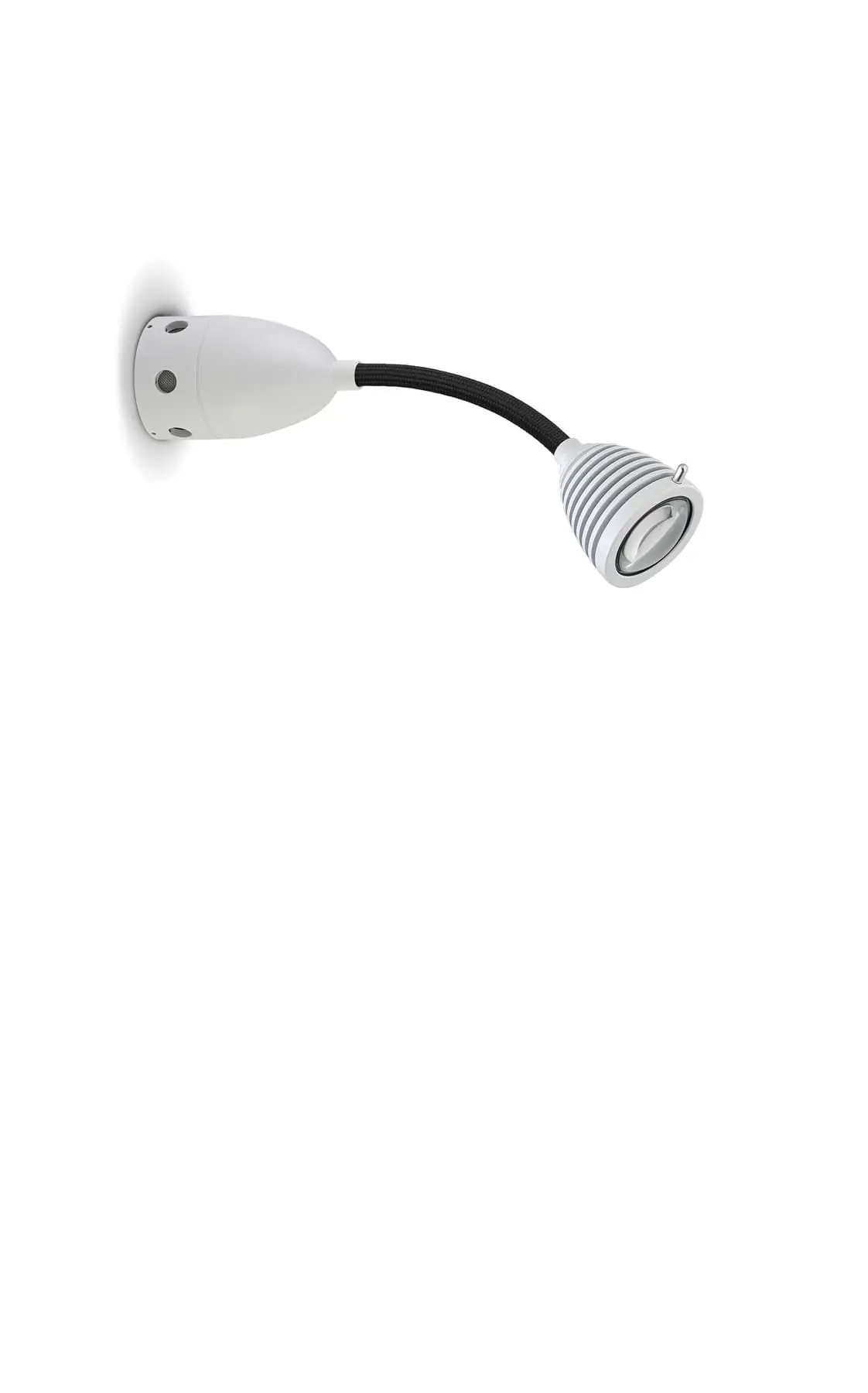 Bild von Less?n?more ATHENE LED-Wand-/Deckenleuchte, 15 cm Flexwelle Schwarz, Kopf Wei?, phasendimmbar A-BDL1-P-KW-FTS