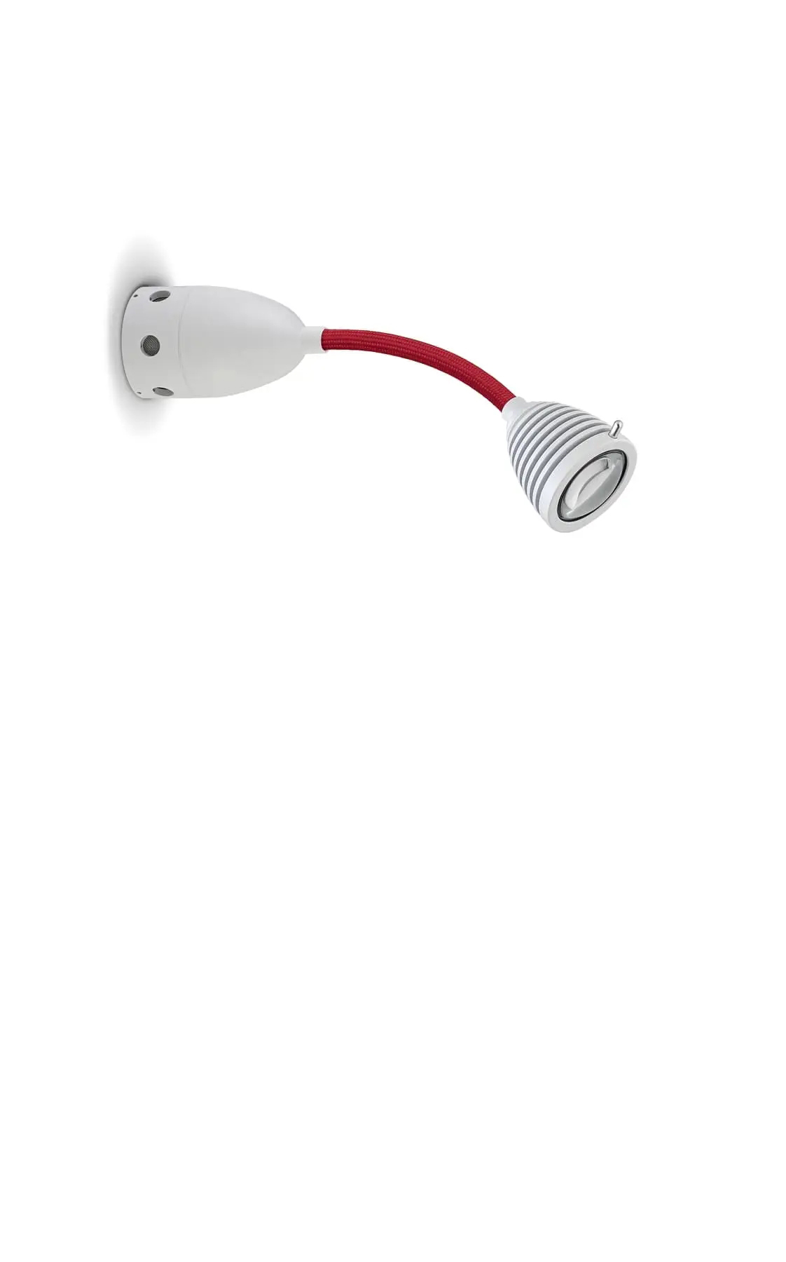 Bild von Less?n?more ATHENE LED-Wand-/Deckenleuchte, 15 cm Flexwelle Rot, Kopf Wei?, mit Tastdimmer A-BDL1-S-KW-FTR