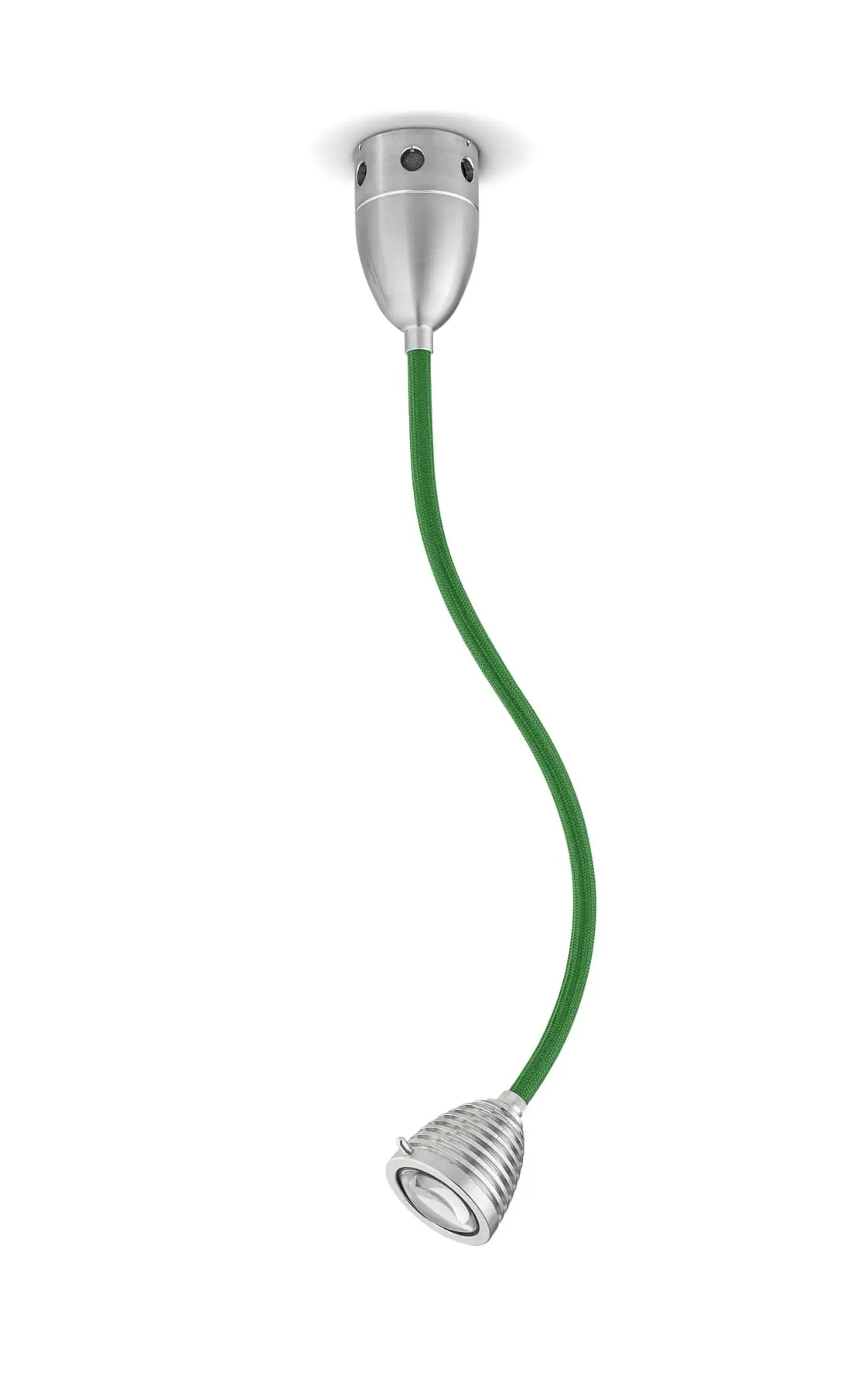 Bild von Less?n?more ATHENE LED-Wand-/Deckenleuchte, 45 cm Flexwelle Gr?n, Kopf Alu, mit Tastdimmer A-BDL2-S-KA-FTG