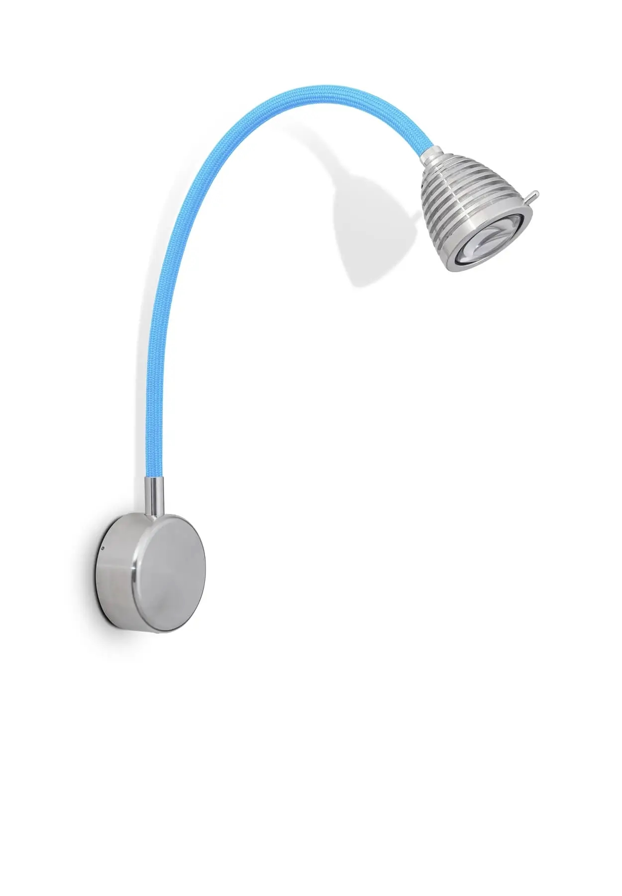 Bild von Less?n?more ATHENE LED-Wandleuchte, 45 cm Flexwelle Blau, Kopf Alu, Casambi A-BWL2-C-KA-FTB