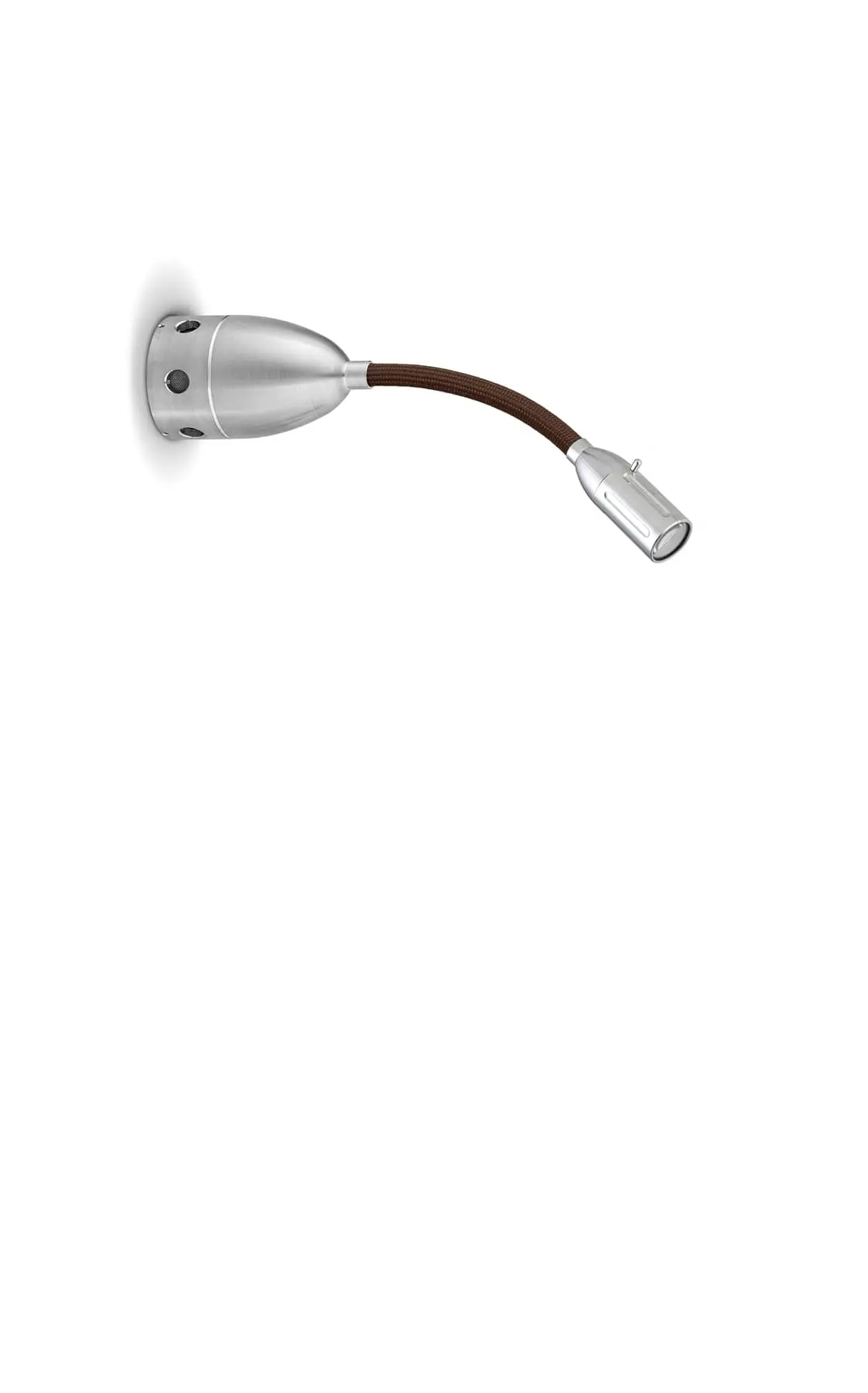 Bild von Less?n?more ZEUS LED-Wand-/Deckenleuchte, Kopf Alu, 15 cm Flexwelle Braun, phasendimmbar Z-BDL1-P-KA-FTU