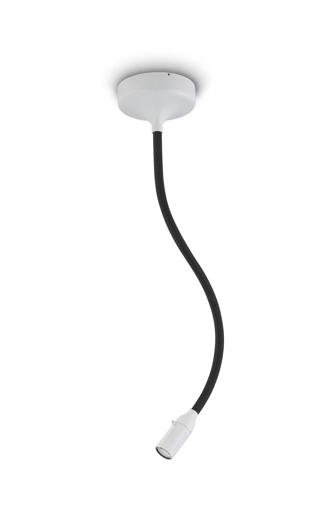 Bild von Less?n?more ZEUS LED-Wandleuchte, Kopf Wei?, 45 cm Flexwelle Schwarz, Casambi Z-WDL2-C-KW-FTS