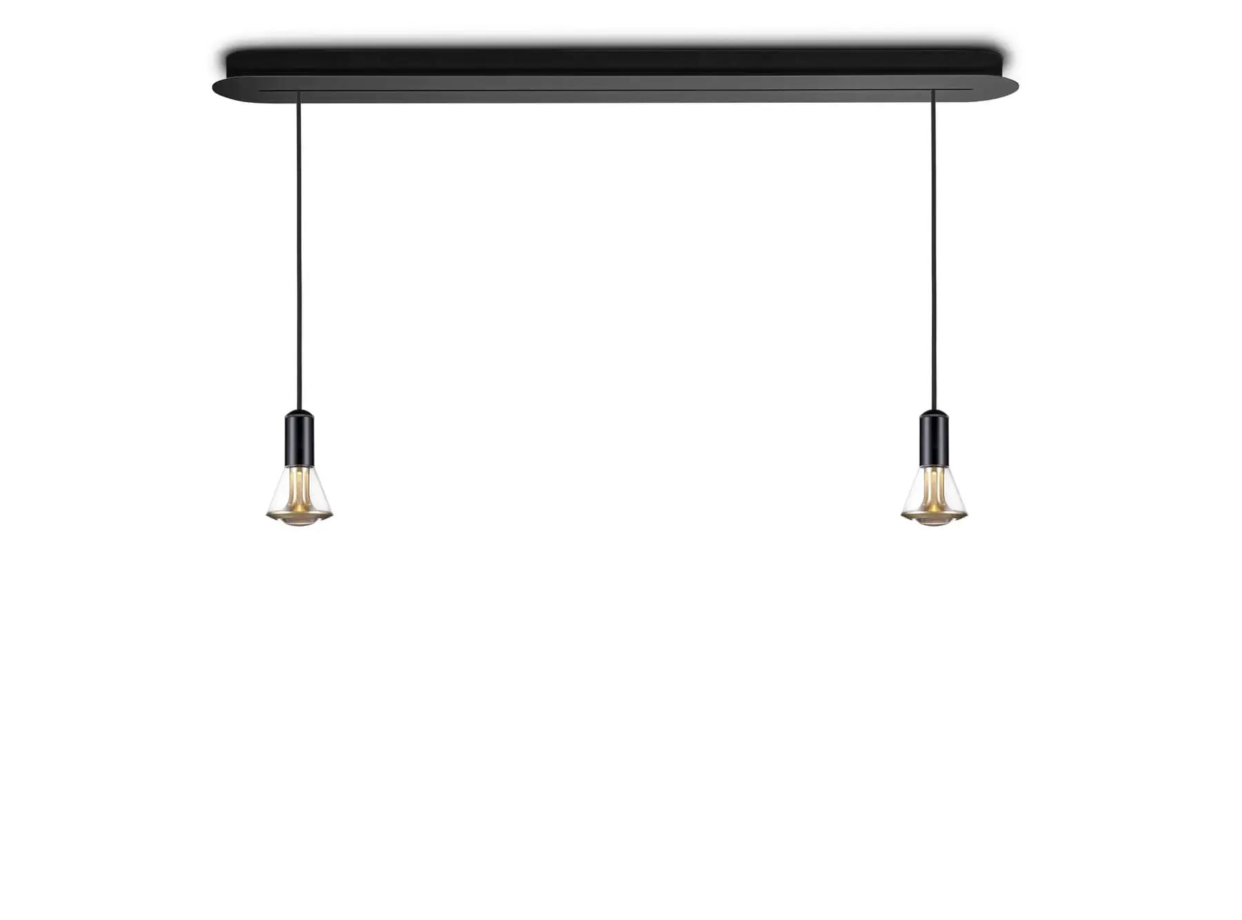 Bild von Less?n?more ETHICS LED-2er-Pendelleuchte, Schiene 119 cm, innen Gold, Kristallglas, Dali E-2PL-1190-D2-KGS-GC