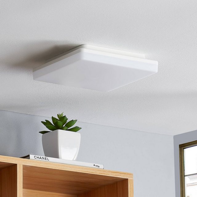 Bild von Prios Deckenleuchten Artin, LED-Leuchtmittel fest verbaut, Farbwechsel warmweiß / tageslicht, Modern, Polycarbonat, weiß, 1 flammig, inkl. Leuchtmittel,mit