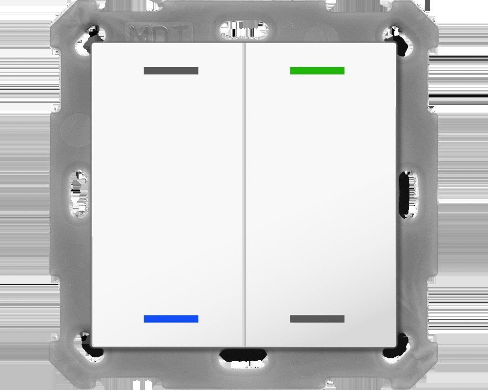 Bild von MDT BE-TAL55T2.01 Taster Light 55 2fach RGB-W Temp.sensor Reinweiss gl. Neutral, Taster + Schalter, Weiss