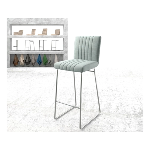 Bild von Barstuhl Luiga-Flex Stripes Mint Kufengestell Edelstahl