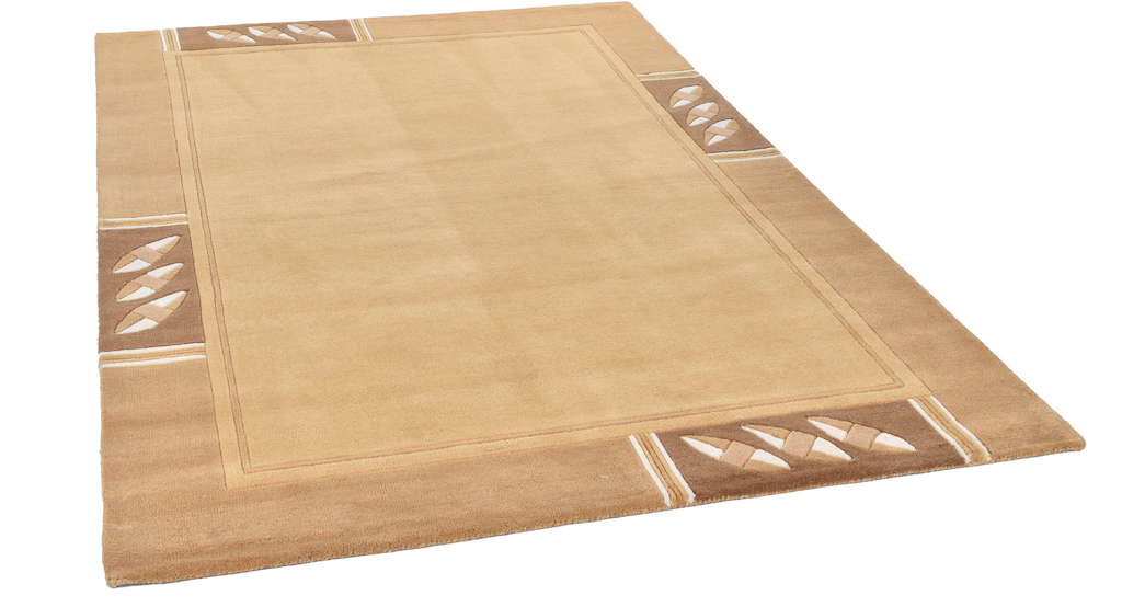 Bild von THEKO Wollteppich »Royal Nepali 3029«, rechteckig, 15 mm Höhe, reine Wolle, handgetuftet, modernes Design, mit Bodüre