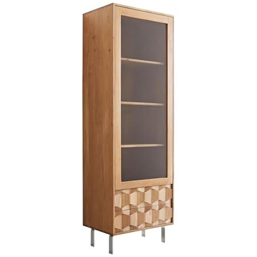 Bild von Vitrine Fevo 60x180 cm Akazie Natur L-Fuß