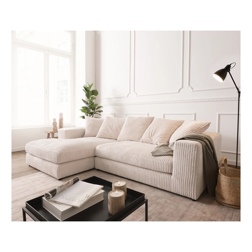 Bild von Ecksofa Svada 285x175 cm Cord Beige Recamiere links