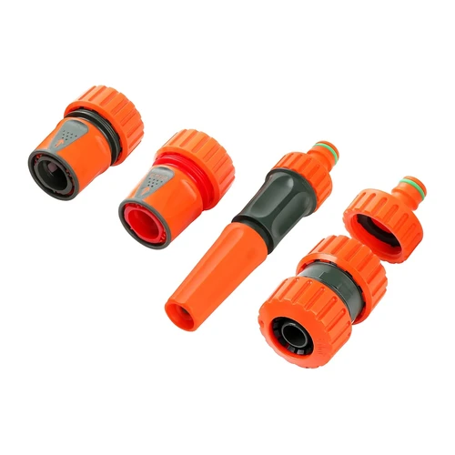 Bild von Sekey Anschlussstück Schlauchverbinder Garten 3/4" Anschlussstück 5-tlg, Sekey Gartenschlauch Verbindungsstück 5er Set Gartenschlauchanschluss: Düse, 3/4" Wasserstop-Verbinder, 3/4" Schnellanschluss, 3/4" Reparaturanschluss, 1" Hahnverbinder, In Poland hergestellt