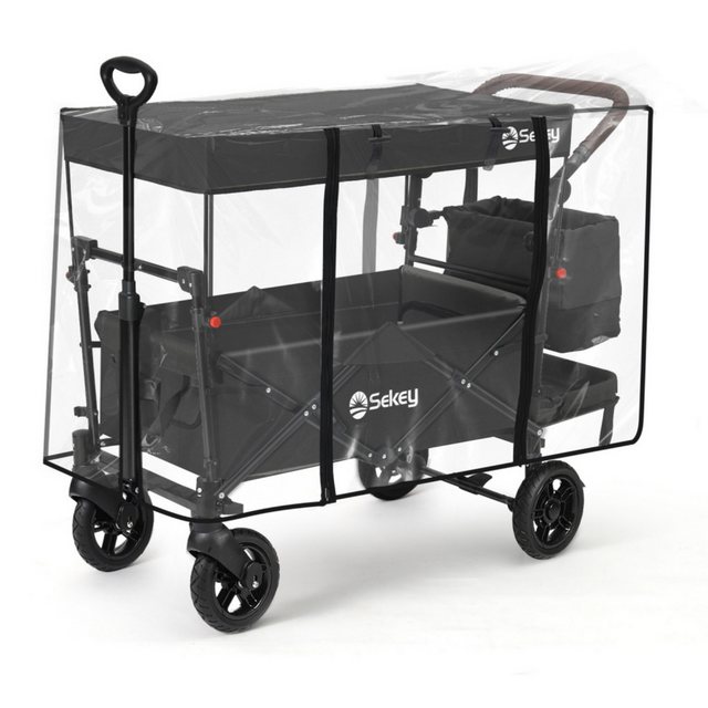 Bild von Sekey Bollerwagen Sekey Bollerwagen Regenschutz für Bollerwagen Faltbar mit Dach, Hochwertiger Reißverschluss, Hornverschluss, umweltfreundliches EVA.