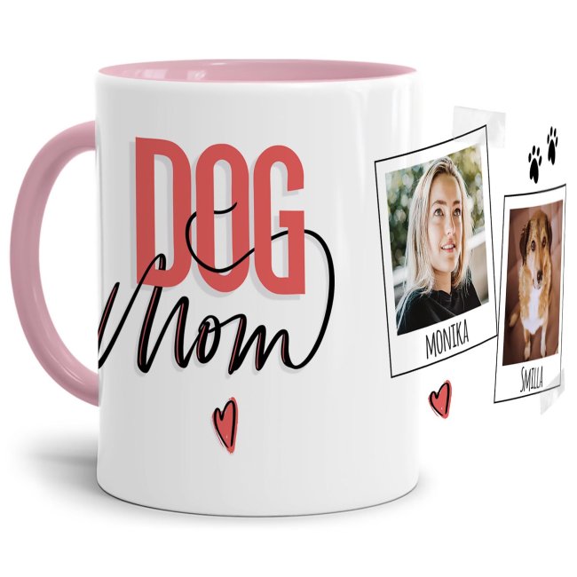 Bild von Tasse mit Spruch - Collage - Dogmom - mit Fotos & Namen