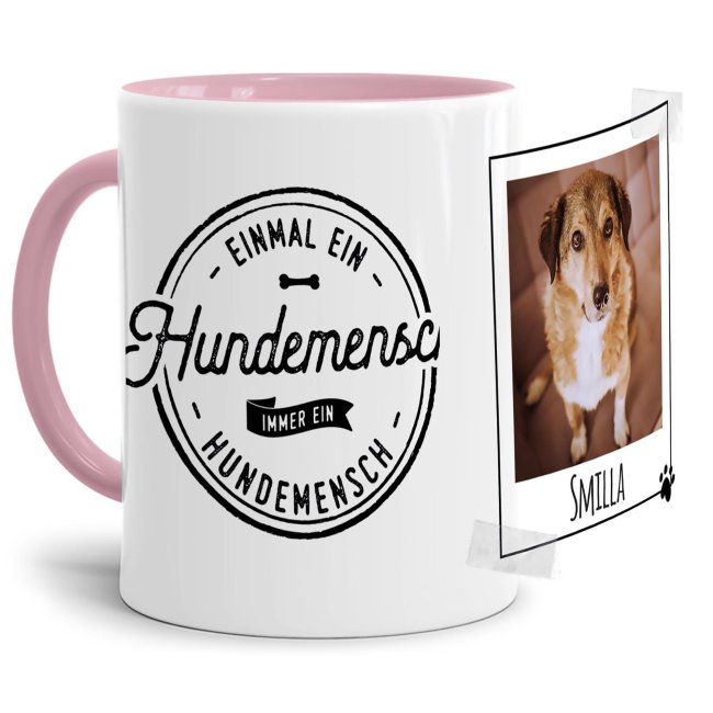 Bild von Tasse mit Spruch - Hundemensch - mit Foto & Name