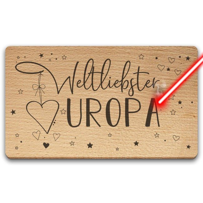 Bild von Holzbrett mit Gravur - Weltliebster Uropa
