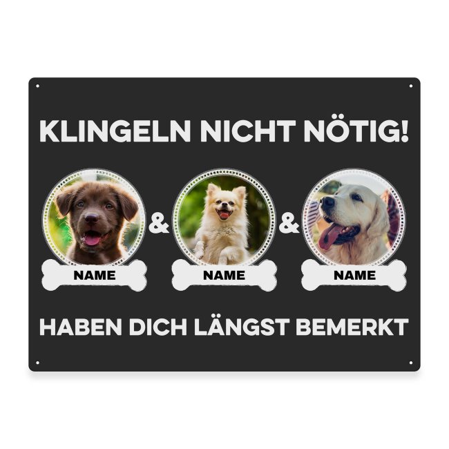 Bild von Outdoorschild mit Spruch - Klingeln nicht nötig - mit Fotos & Namen