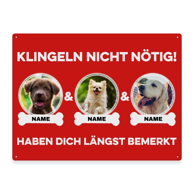 Bild von Outdoorschild mit Spruch - Klingeln nicht nötig - mit Fotos & Namen