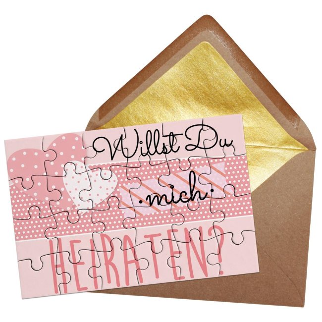 Bild von Puzzle - Willst Du mich heiraten? - Herz - 24 Teile inkl. Umschlag