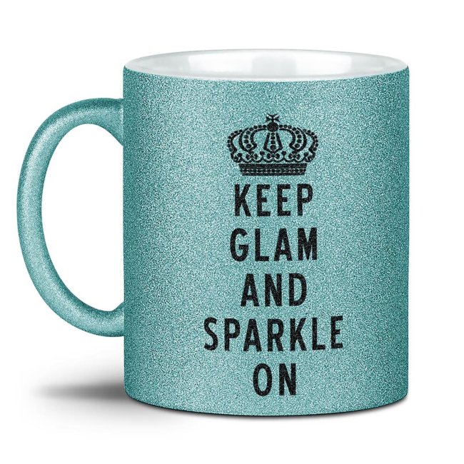 Bild von Glitzertasse - Keep Glam - Hellblau