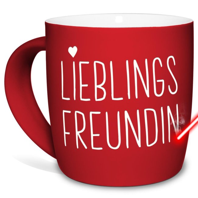 Bild von Tasse mit Lasergravur - Lieblingsfreundin - Rot