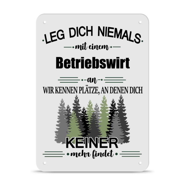 Bild von Berufe Blech-Schild - Leg dich niemals mit einem Betriebswirt an - Lustiges Geschenk Büro, Job, Arbeit, Kollegen, Freunde, Metall-Poster - Querformat A5