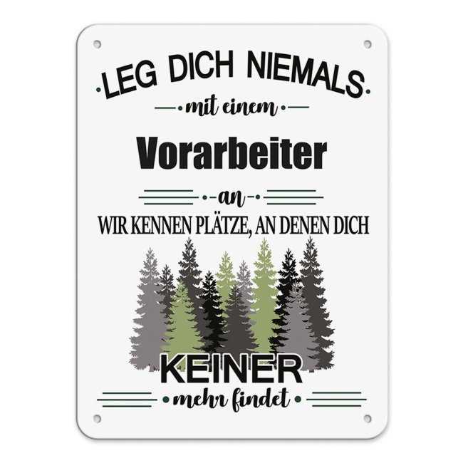 Bild von PR Print Royal Berufe Blech-Schild - Leg Dich Niemals mit einem Vorarbeiter an - Lustiges Geschenk Büro, Job, Arbeit, Kollegen, Freunde, Metall-Poster - Querformat A5