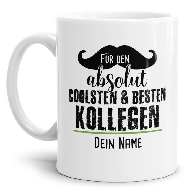 Bild von Tasse mit Name für den besten Kollegen - Weiß