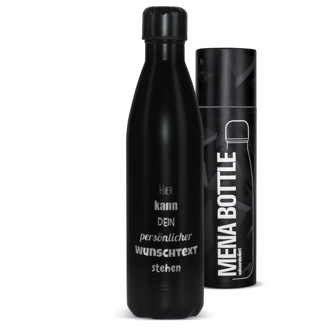 Bild von Edelstahl-Trinkflasche gravieren- schwarz matt - 750 ml