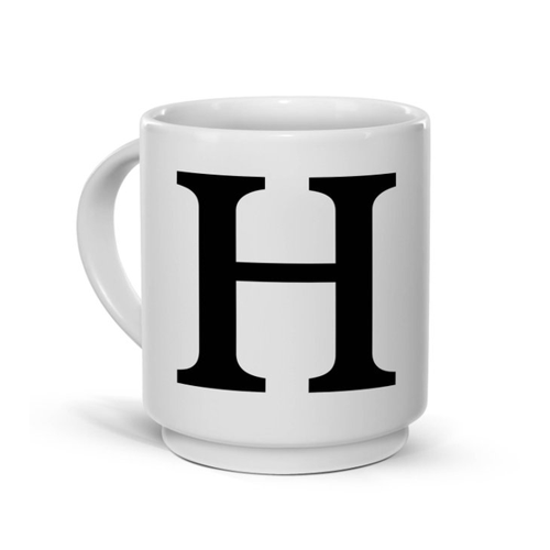 Bild von Tassendruck Stapel-Tasse mit Buchstabe H – Platzsparend und Dekorativ