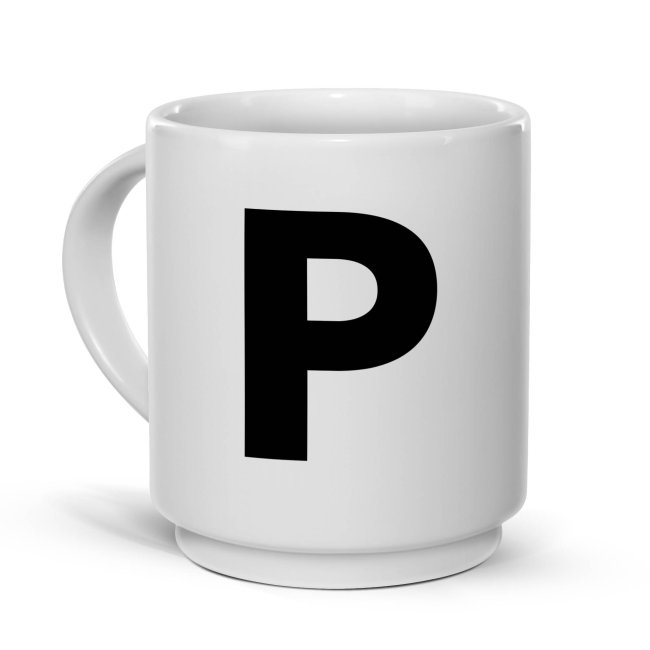 Bild von Stapel-Tasse - Buchstaben & Zeichen - Buchstabe P Extrabreit